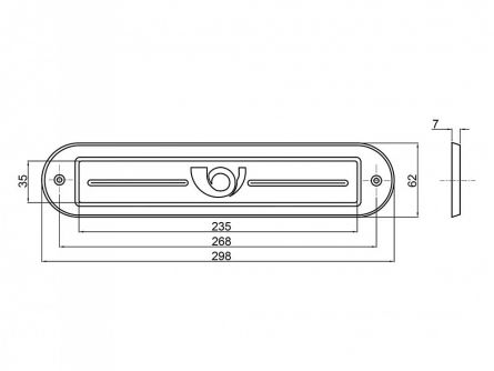 Vhoz na dopisy obl� 297x61 �ern� mat.