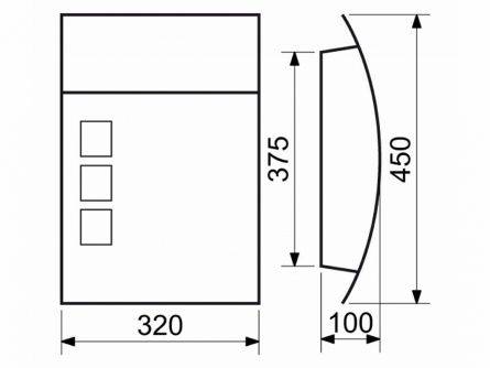 Po�t.schr�nka DUSTIN nerez + sklo