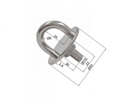 Oko se �roubem 8mm na kruhov� desce nerez