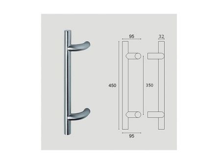 Madlo dve�n�  32x350/450 vyosen� nerez F