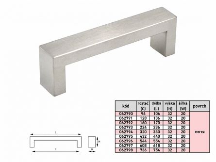 �chytka EM�LIE 160 10x20mm nerez