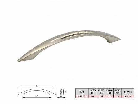 �chytka GLADIOLA 96 Nikl mat 063103