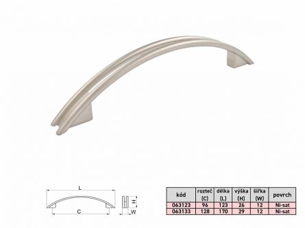 �chytka MARTINA  96mm NIKL SATIN