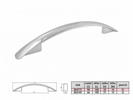 �chytka CLAUDIA 96 chrom 063171