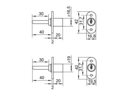 SISO n�byt. cent. z�mek samostatn� 1018 pr.16,5mm