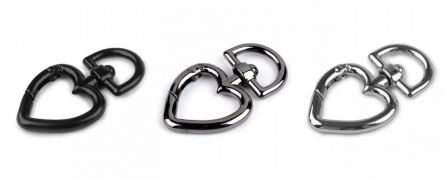 P��v�sek kov karabina srdce �ern�,nikl,�ed� 15mm