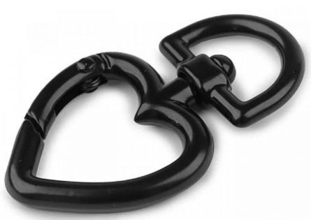 P��v�sek kov karabina srdce �ern�,nikl,�ed� 15mm