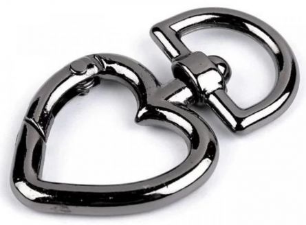 P��v�sek kov karabina srdce �ern�,nikl,�ed� 15mm