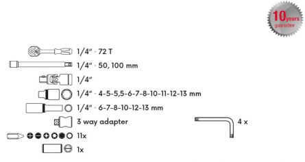 Sada gola FESTA 36ks 1/4"