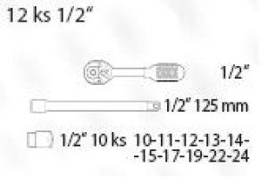 Sada gola FESTA 12ks 1/2"