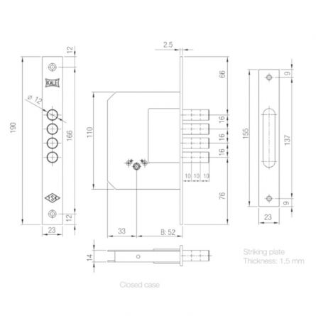 Zadl.z�mek KALE 189-4MF S-kl��
