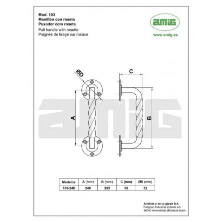 AMiG madlo �ern� 240mm k p�i�roubov�n� ozdobn�