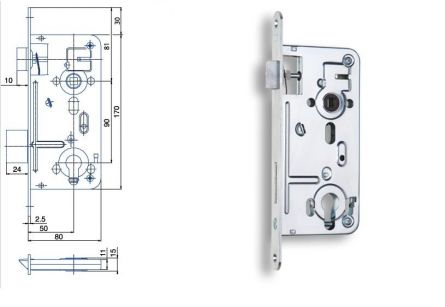 Zadl.z�mek 24026C P-L Zn b�l� � 1ks