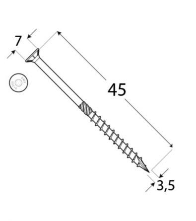 DO vrut tes.zap.hlava 3.5x45 �200