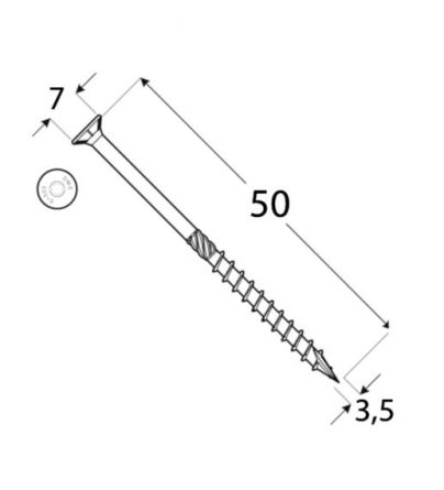 DO vrut tes.zap.hlava 3.5x50 �200