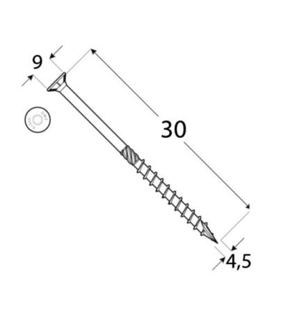 DO vrut tes.zap.hlava 4.5x30 �200