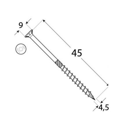 DO vrut tes.zap.hlava 4.5x45 �200