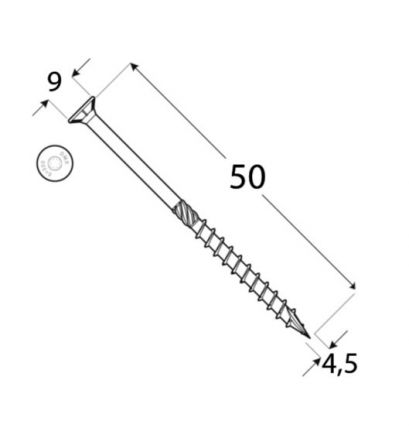 DO vrut tes.zap.hlava 4.5x50 �200