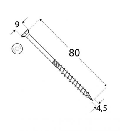 DO vrut tes.zap.hlava 4.5x80 �100