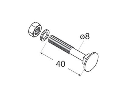 DO vratov� �roub 8x40 �ern� hlava 4ks