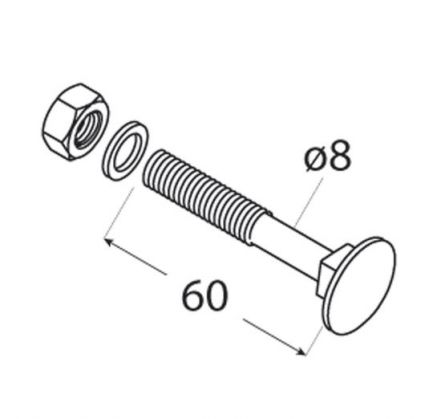 DO vratov� �roub 8x60 �ern� hlava 4ks