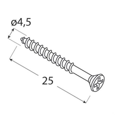 DO vrut do d�eva �ern� hlava 4,5x25 12ks