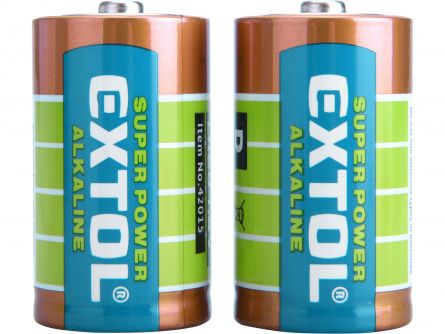 EXTOL baterie alkalick� 1.5V D LR20 �2ks