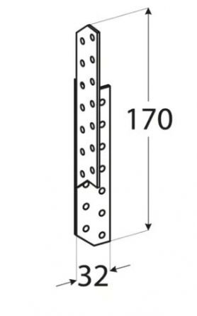 DO spojka krokvov� 32x170 LK2 prav�