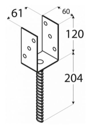 DO patka sloupku 60 "U" PS60U