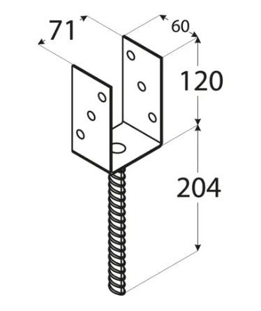 DO patka sloupku C 71x120x60x4 PS 70U