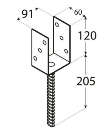 DO patka sloupku C 91x120x60x4 PS 90U