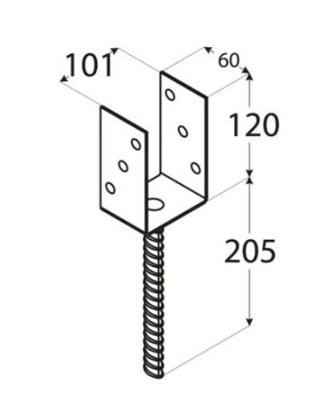 DO patka sloupku 100 "U" PS100U C �ern�