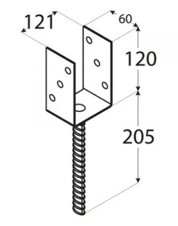 DO patka sloupku 120 "U" PS120U