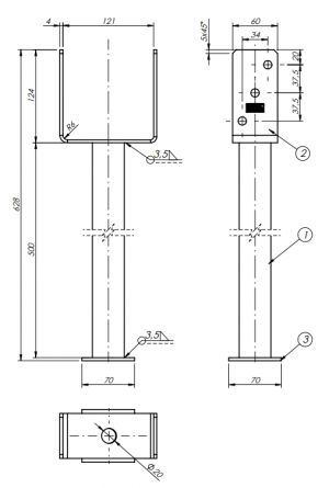 DO patka sloupku PS120U R500 121X628X124X4,0 ZNO