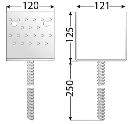 DO patka sloupku 120 "U" PSS 120 �irok�