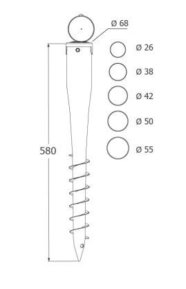 DO patka sloupku 68/550 68x550x1.8 PWO