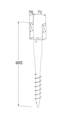 DO patka sloupku 70/685 70x685x1.8 PWU