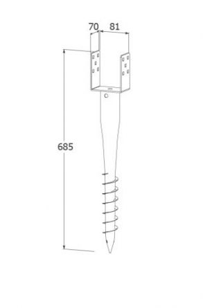 DO patka sloupku 80/685 80x685x1.8 PWU