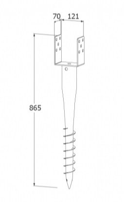 DO patka sloupku 120/865 120x865x1.8 PWU