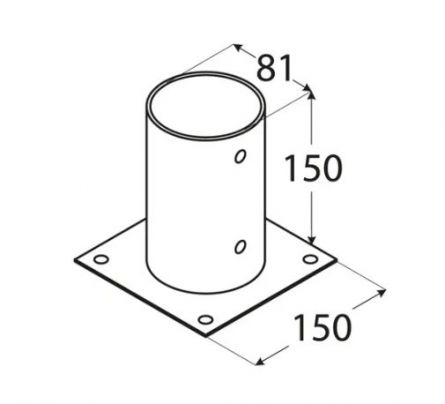DO patka sloupku kruh 80 PSPO80