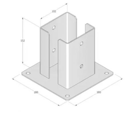 DO patka sloupku PSPD 100 102x150x2,5