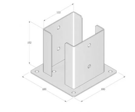 DO patka sloupku PSPD 120 122x150x2,5