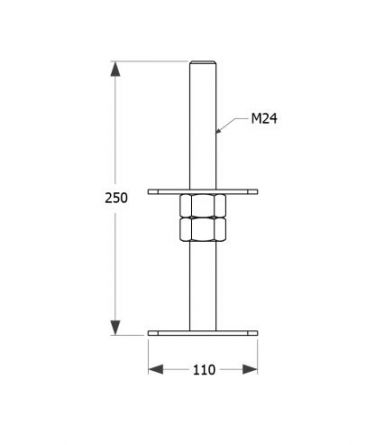 DO patka sloupku staviteln� 100X253 M20