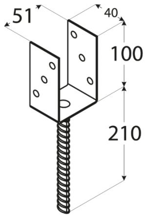 DO patka sloupku 50 "U" PSL50U