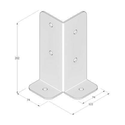 DO patka sloupku PSB 75 75x75x200x3
