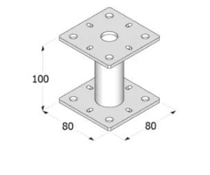 DO patka sloupku PMF 80/100 80x80x100x5
