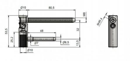 Z�v�s dve�n� trio 15 OZ PH M8x80 VD Nere