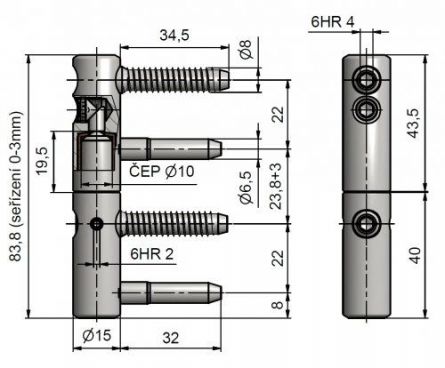 Z�v�s okenn� trio 15 DZ PH BZ Zn b�l�