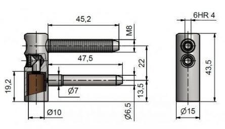 Z�v�s dve�n� trio 15 PH M8x45 VD Zn �lut