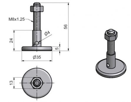 �roub regula�n� 35mm M8 Zn b�l�